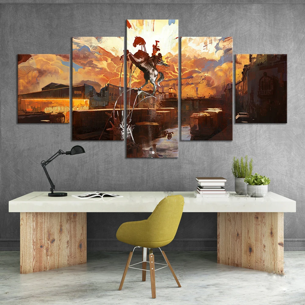 No Framed 5 Pezzi Valkyrie Disco Elysium Game Paintings Wall Art Home Decor Hd Pictures Poster Per Le Decorazioni Del Soggiorno