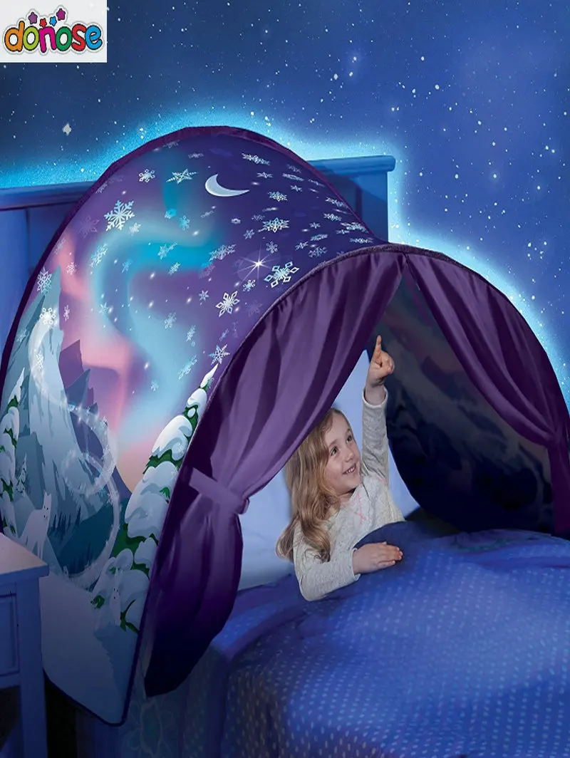 

Dream Fantasy Tents kids Bed baby child Tent Cartoon Foldable Magic Playhouse Comforting Night Sleeping Princess Secret Castle