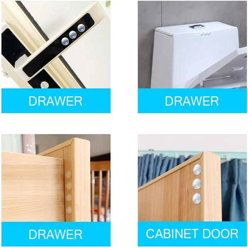 Self-Adhesive Door Stop Rubber Damper Pads Furniture Drawer Floor Anti-collision Silencer Protective Pad 500/50pcs