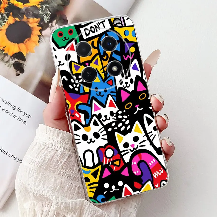 Cute Cartoon Cat Marble Soft Silicone Case - 2025 Edition