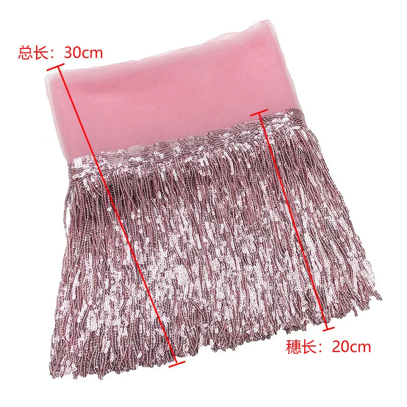 20cm 스팽글 술 프린지 트리밍 Passamaneria Nappine Borla Manualidades 공예품을위한 홈 인테리어 의류 액세서리 트림