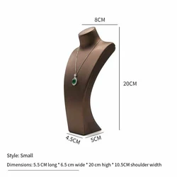 Luxurious PU Leather Jewelry Display Stand - Elegant Necklace Pendant Holder for Showcases and Photo Props (Matte gold s)