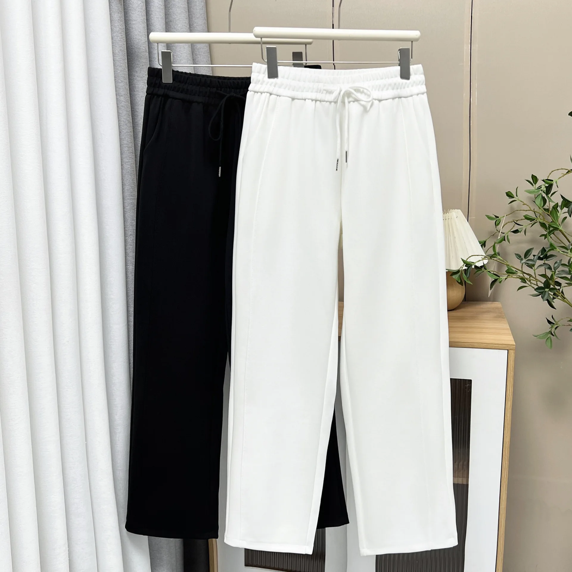 XXXXL Fashion Plus Size Women's Straight Pants New Autumn Simple Thickened Versatile Casual Trousers 26008
