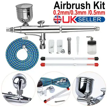 Art Car Painting Paint Art DIY Tool 0.2mm/0.3mm/0.5mm Double Action Airbrush Kit Air Brush Spray Gun Set