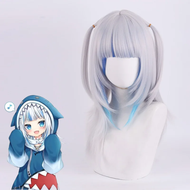 

Anime Cosplay Hololive Gawr Gura Cosplay Wig Gawr Gura Long Hair Cosplay Anime Hololive White Mixed Bule Women Wigs