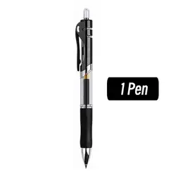 Retractable 0.5mm Black Ink Gel Pens - Aesthetic Stationery for Writing and Office Supplies (Black)