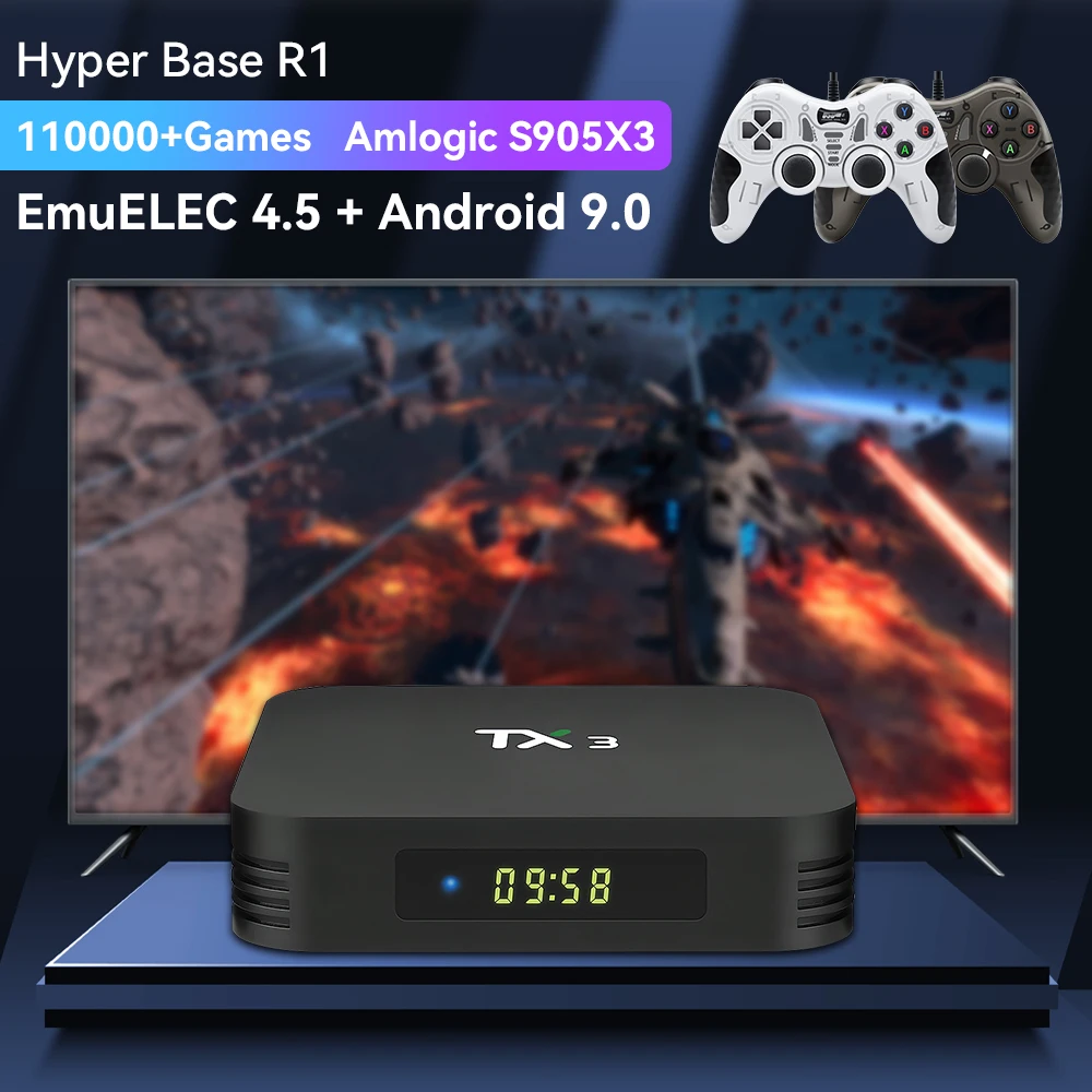 S905X3 Console Per Videogiochi Retrò Con 116000 + Giochi Per Psp/Ps1/Dc/Ss/Mame/Nds/Nes Tv Player Game Box 70 + Emulatore Console 5G Wifi