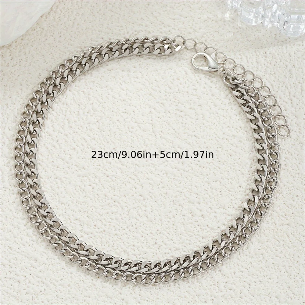Gold Metal Chain Anklet Set 2PCS For Women