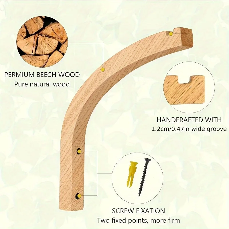 1/2pcs Plant Hanger Wall Planters for Indoor Plants Wooden Wall Mounted Hanging Plant Hooks Basket Hooks plant hanger