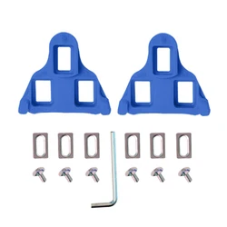 Self-Locking Road Bike Pedals with Cleat Clips - Bicycle Accessories (Blue)