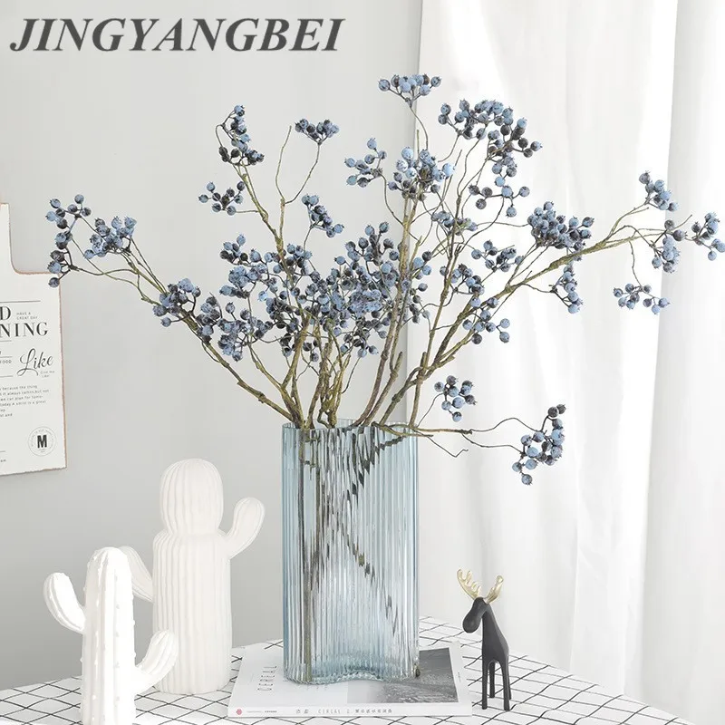 Blueberry Artificial Fruit Branch For Party Decoration 72cm
