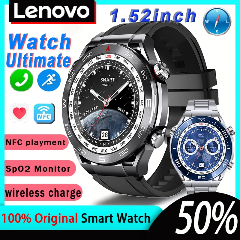 

Lenovo NFC умные часы для Huawei Watch Ultimate мужские спортивные фитнес-трекеры BT Call Compass NFC умные часы водонепроницаемые роскошные часы