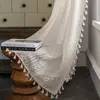 Window Drape  Exquisite   Sheer Curtain Boho Tassels Crochet Knitting Window Drape 1
