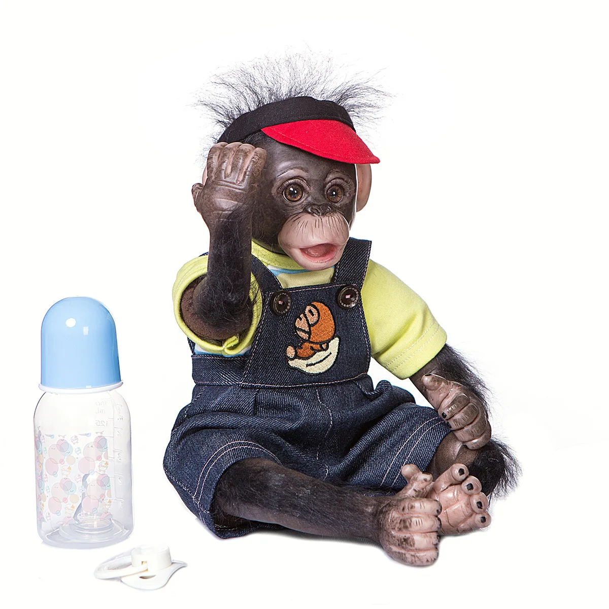 Mini Monkey Baby Twin Very Soft Flexible Silicone Reborn Premie Collecible Art Doll Detailed Hand Made Lifelike Children's Gifts soft rubber assembled gravity free electric hundred flexible rail car children s puzzle diy not derailment roller coaster