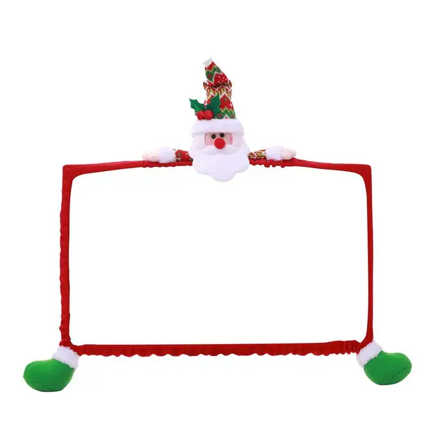 Weihnachten Computer Monitor Abdeckung Santa Schneemann Elch Elastische  Weihnachten Computer Abdeckung Für Home Office Decor Neue Jahr Geschenk