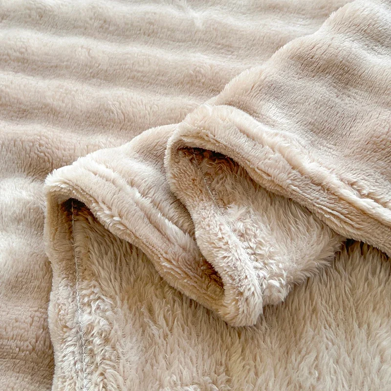 New Bubble Fleece Blanket - Solid Color Rolled Edge Cover Blanket Soft and Comfortable Bedding 150x200 180x200 200x230 6