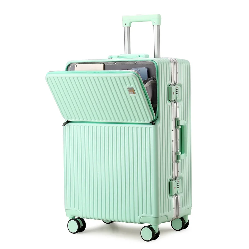 New Suitcase Wheels PC Luggage  Multi-Functional Aluminium Frame Silent Wheel Password Suitcase Lightweight Business Luggage