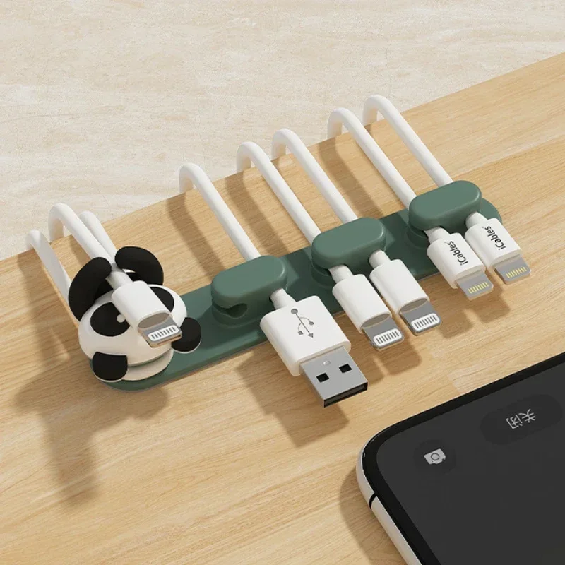 Desktop Cute Cable Organizers Holder Clip Desk Tidy Organiser SelfAdhesive Wall Mounted Cable Management Office Wire Cord Holder 6