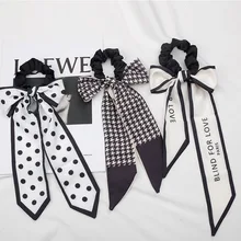 

Ladies Scrunchies Floral Hair Ribbons Headscarf Hairbands Headbands Elastic Hair Bands Bow Pearl Hair Tie Holder Silk Head Scarf