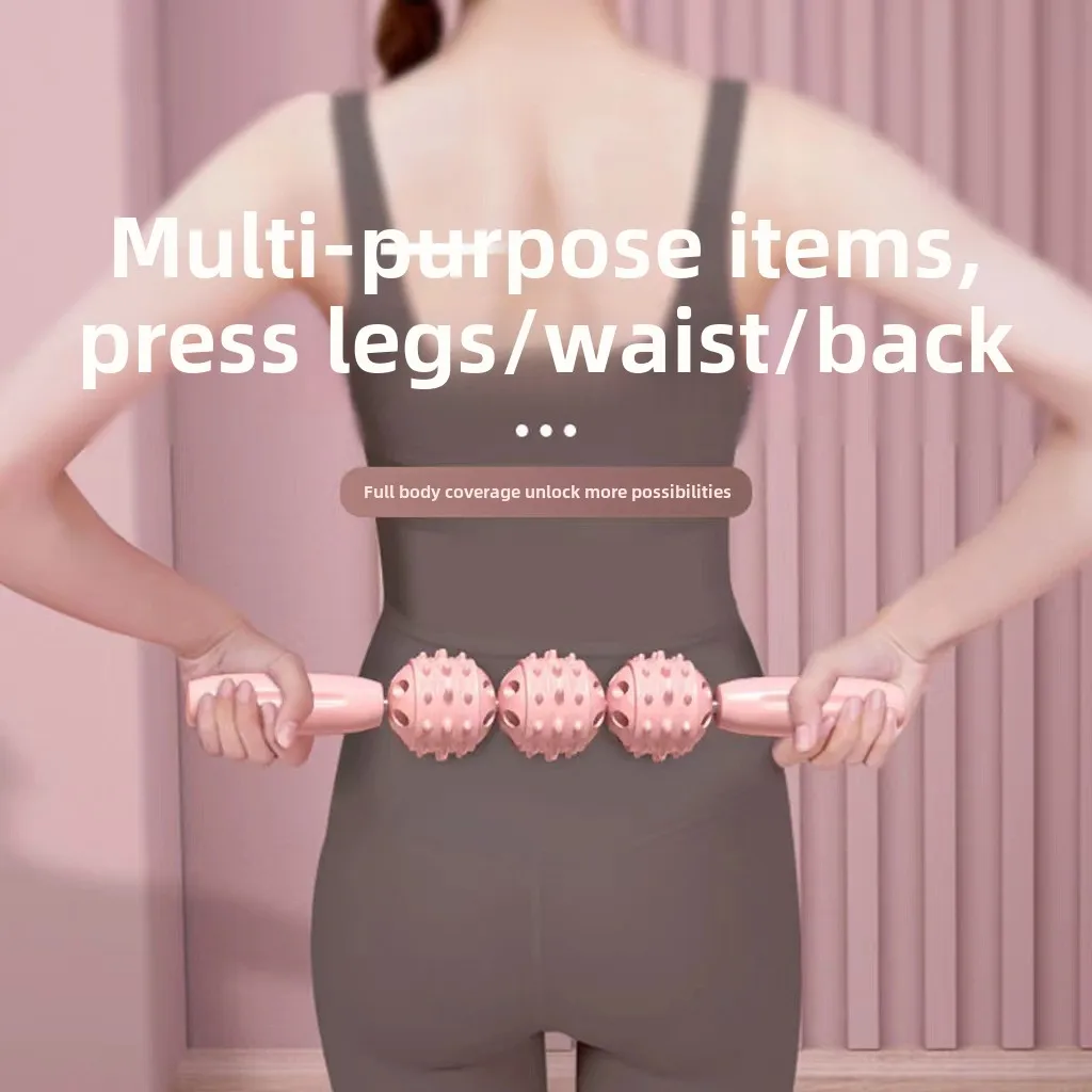 Massage Stick Roller Calf Muscle Massage Roller Cervical Neck Shoulder Back Muscle Relaxer Yoga Wolf Teeth Stick