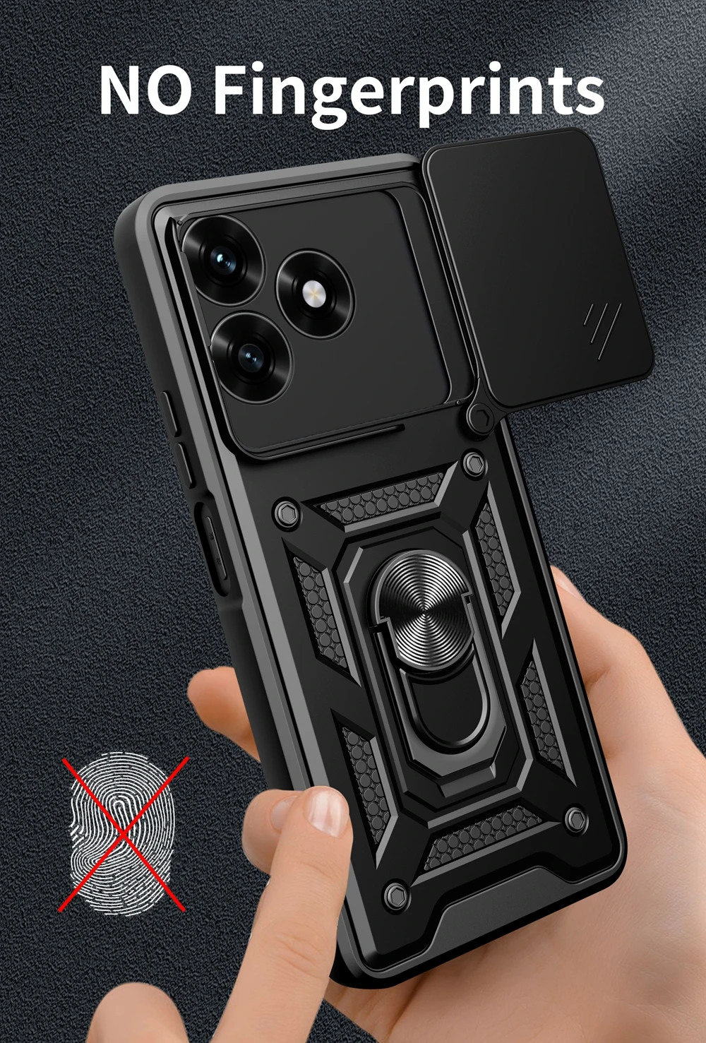 Enhanced Armor Phone Case with Car Magnetic Holder and Lens Protection