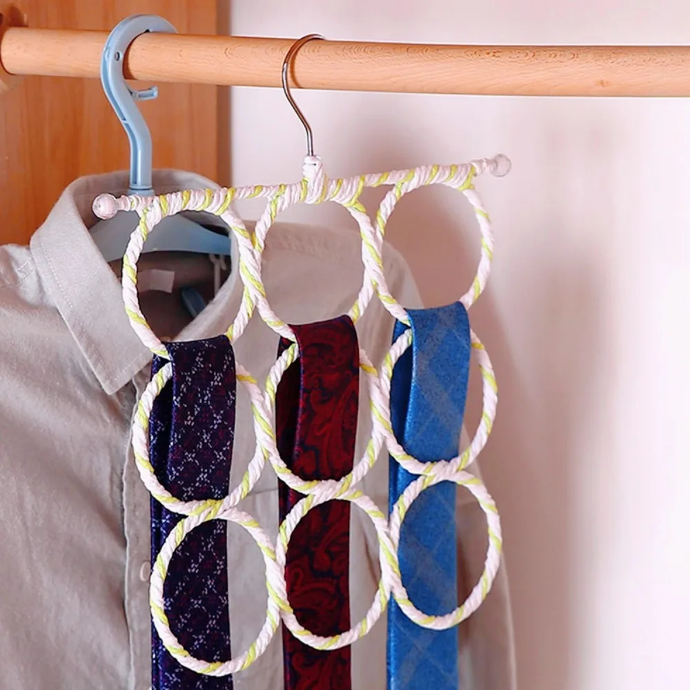 Foldable Scarf Holder With 9 Holes Multifunctional 360 Degrees Rotatable Scarf Hanger For Storing Scarves Ties Belts Dropship
