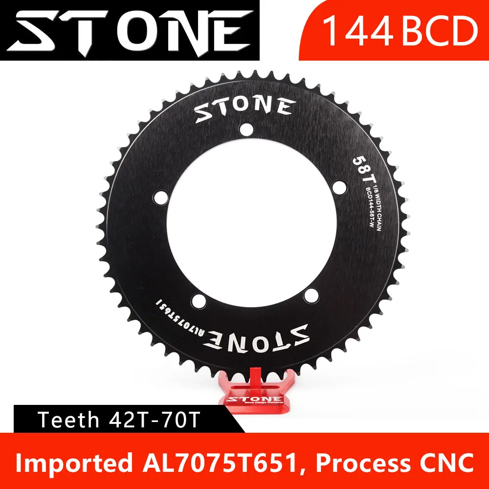 

Stone 144 BCD chainring fixed gear track fixie bike Round single 42T 46T 48T 50T 52t 54 58t 60t mountain MTB Chainwheel 144bcd