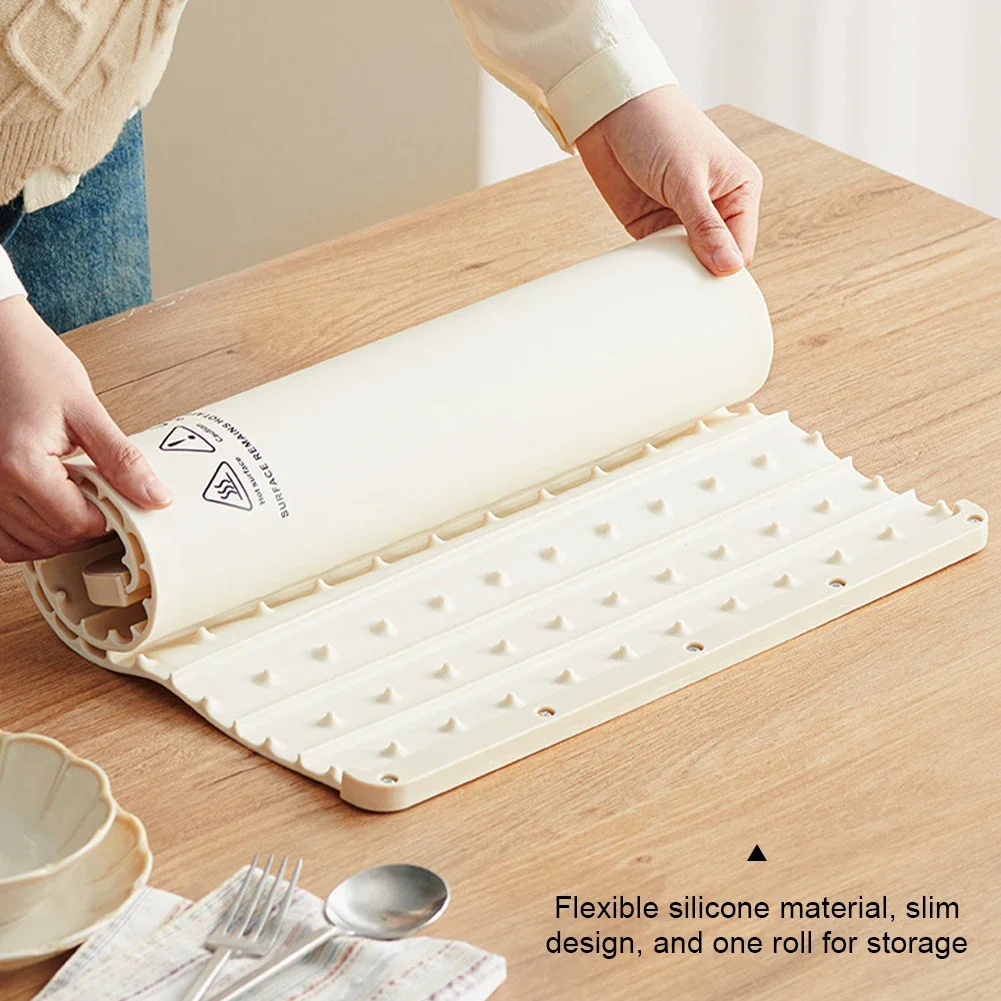 Household Meal Heating Silicone hot cutting board Folding Hot Dish Insulation Board Silicone Vegetable Warming Board