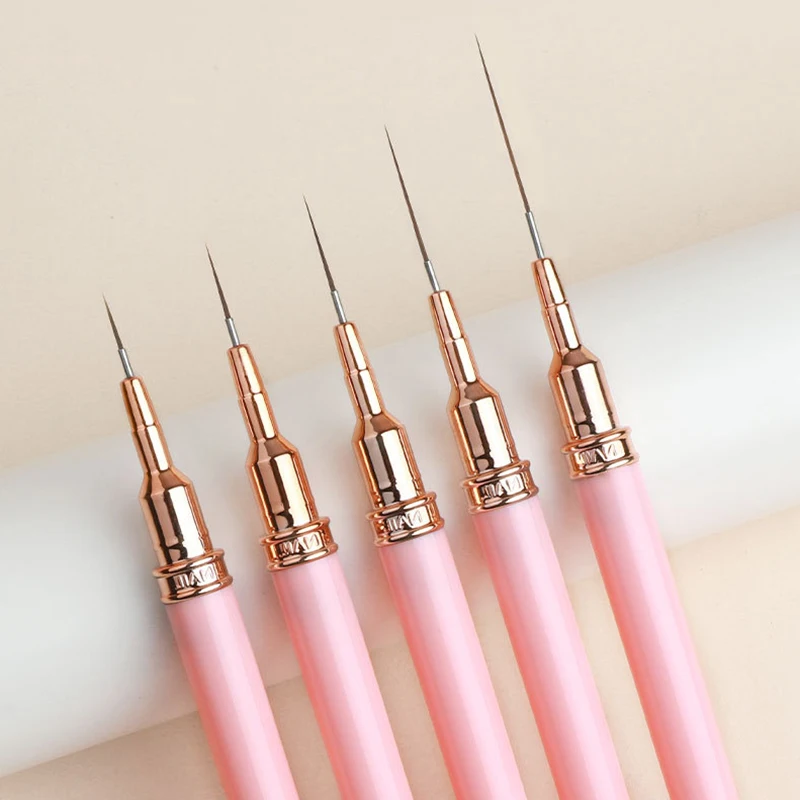 nail brushes 5pcs Nail Art Liner Brush Set UV Gel Nail Brushes Kits French Stripe Line Painting Drawing Flower Pen Professional Manicure Tool