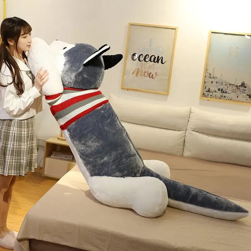 40cm Cute Soft Kawaii Husky Plush Toys Dog Stuffed Animals Long Pillow Doll for Kids Girlfriend Birthday Gift Home Decor plush toys