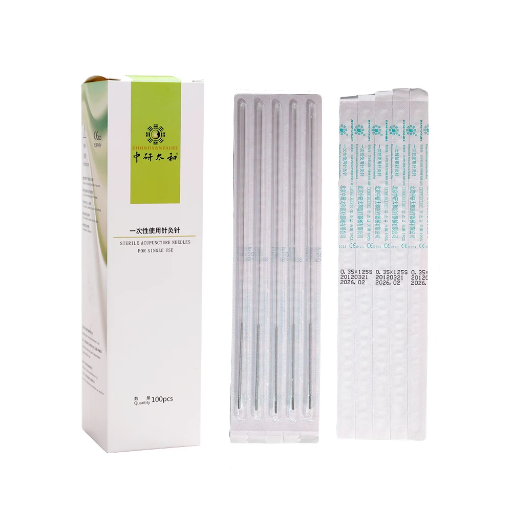 Large Size Individual Tube Sterile Acupuncture Needles with Tube 100mm 125mm 100pcs Disposable