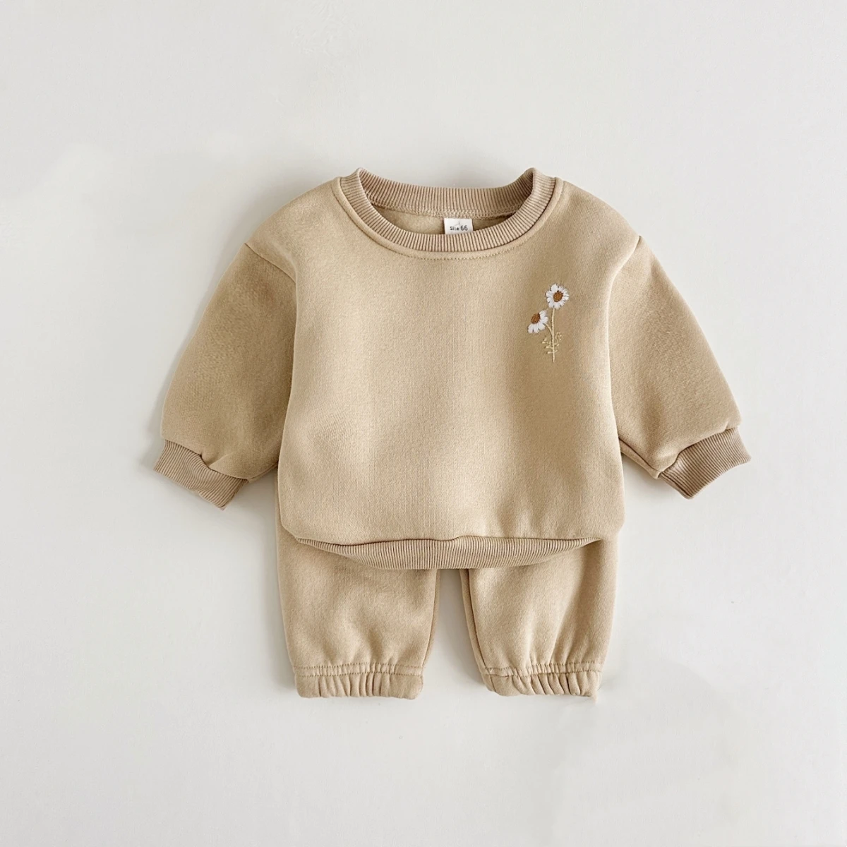 Kids Clothes Set 2PCS Spring Autumn 0-4Y Newborn Cotton Long Sleeves+Pants Small Daisy Embroidery Boys Girls Clothes Children Casual Warmth