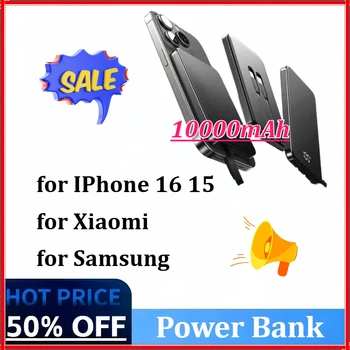 Nuovo 10000mAh PD22W Banca di potere magnetica Cavi integrati Batteria con display a LED a ricarica rapida per IPhone 16 15 per Xiaomi per Samsung