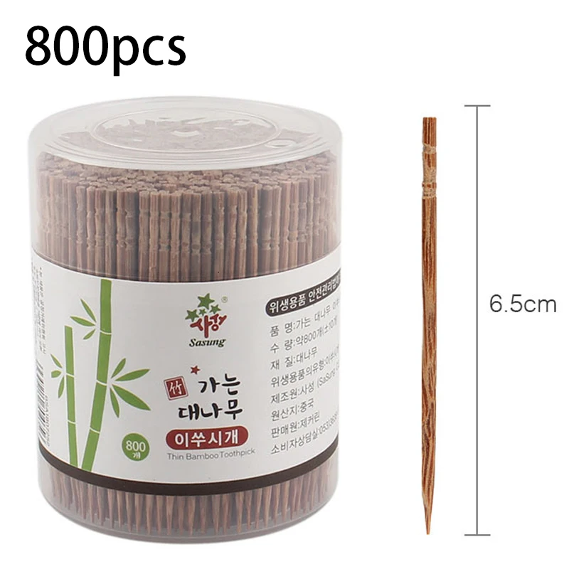 

800Pcs/Lot Disposable Carbonized Bamboo Toothpick Household Single Head Tooth Picks Portable Wood Natural Bamboo Stick Box
