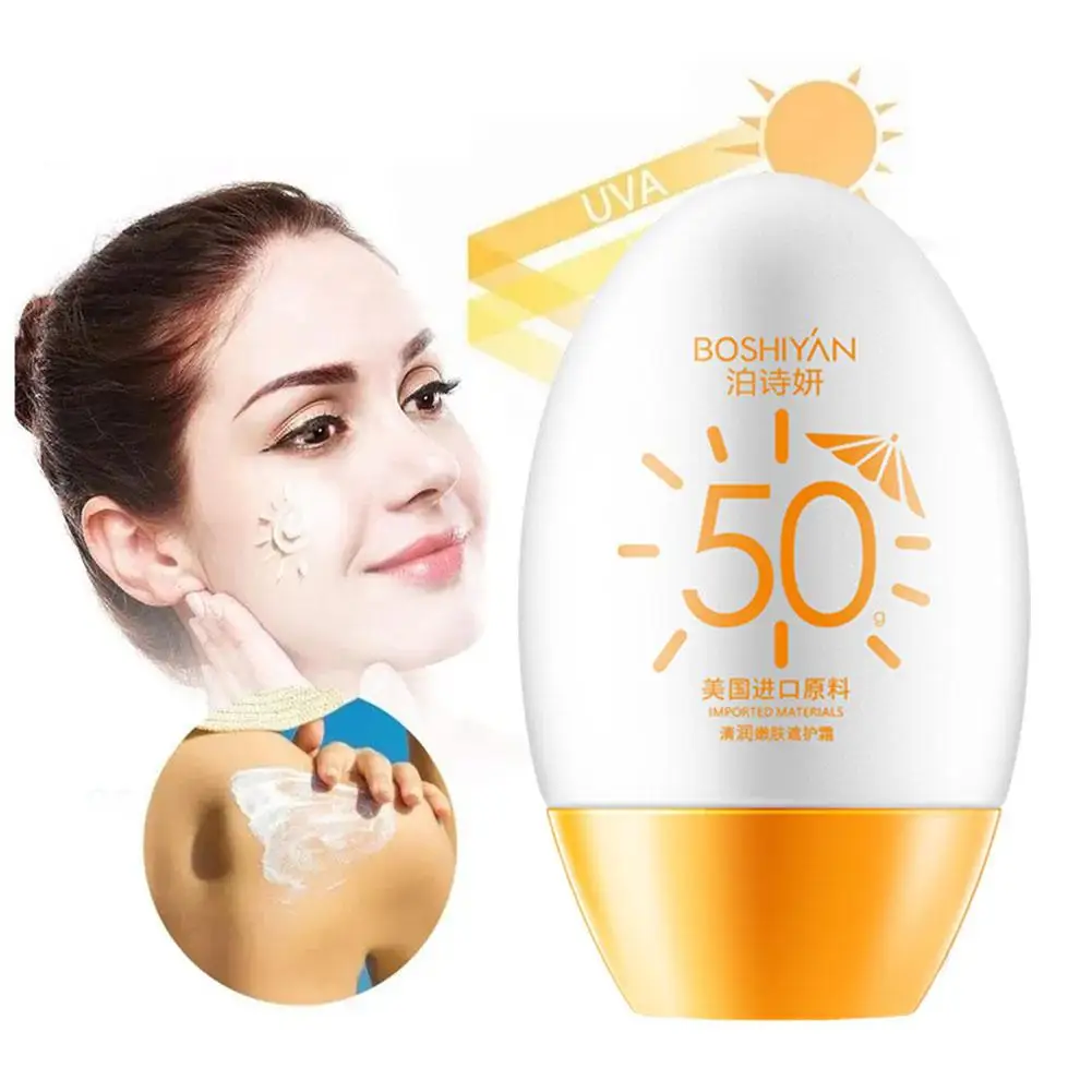 50g Refreshing Sunscreen Cream UV Protection Moisturizing Resistant Sunblock Hydrating Body SPF50 Cream Water W8F5