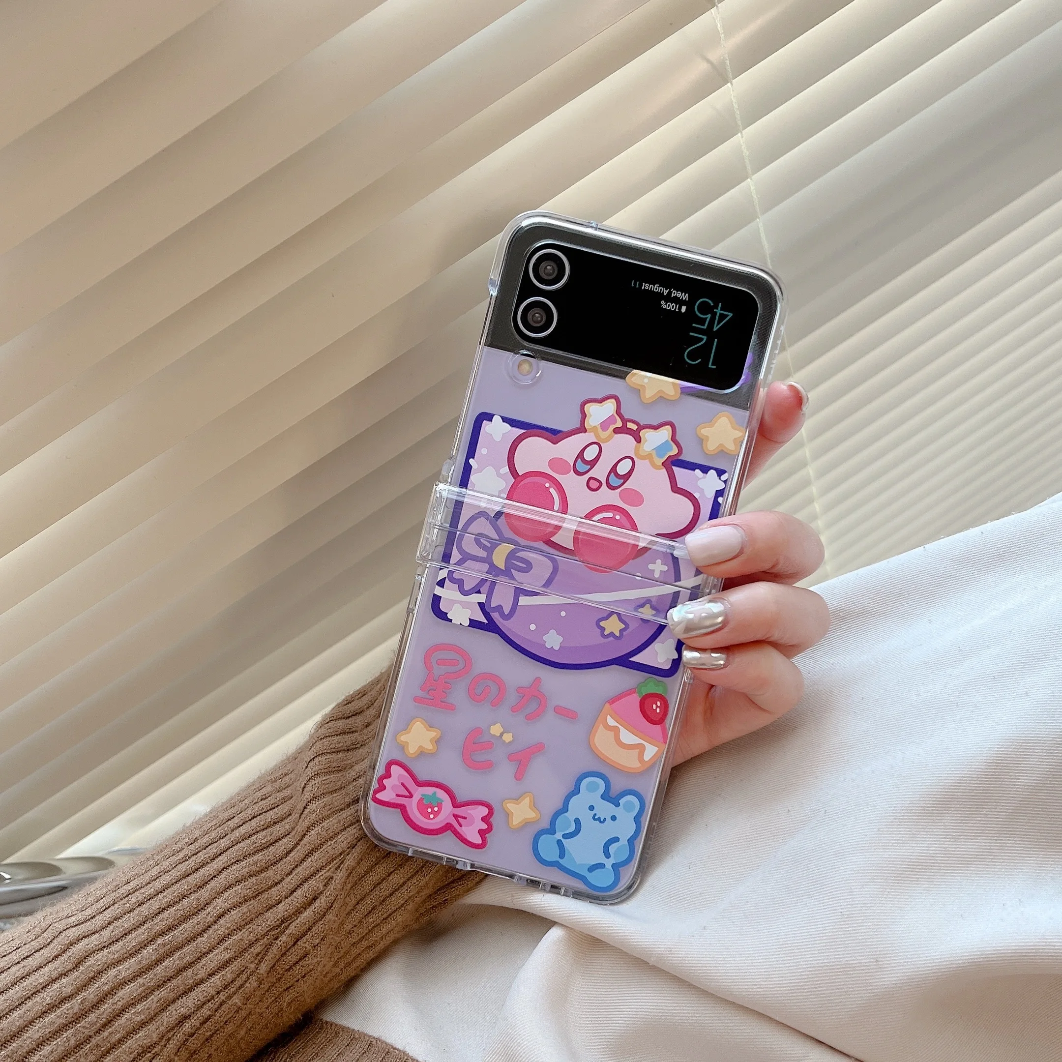 Kawaii Kirby Flip 3 4 Phone Case Samsung Galaxy Flip 4 Cases
