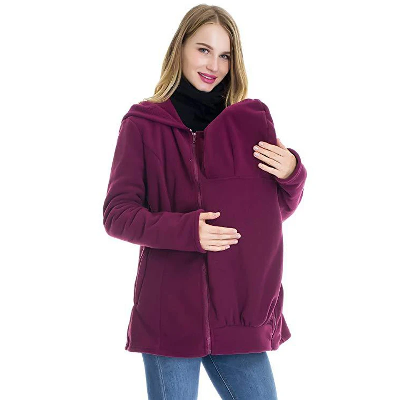 

Maternity Clothes Hoodies Thicker Baby Carrier Hoodies Winter Fleece Kangaroo Mums Coat Removeble Baby Panel Maternity Jacket