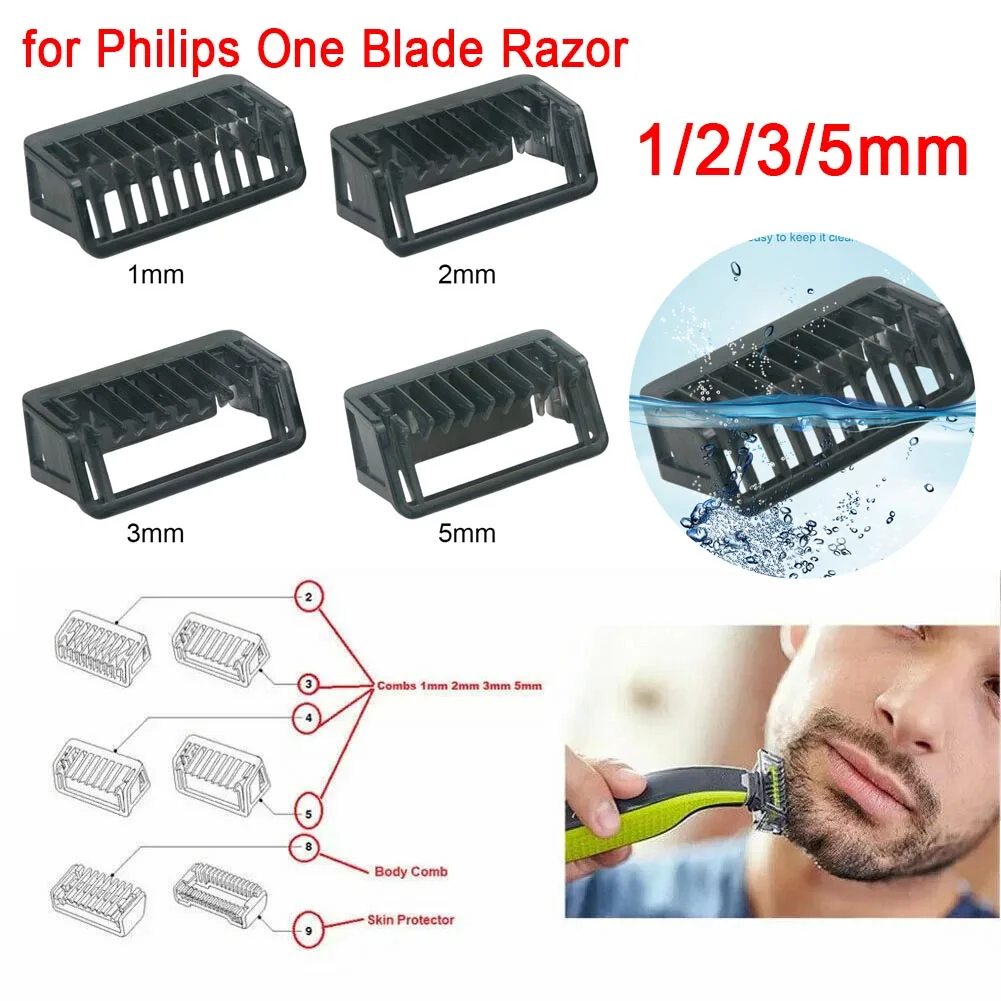 Trimmer Guide Comb Shaver Replacement Head Razor Parts 1/2/3/5mm Attachment Comb Trimmer Clipper For Philips OneBlade Shaver Comb Caliper Cutter Head QP210/50 220 2523 2520 2527