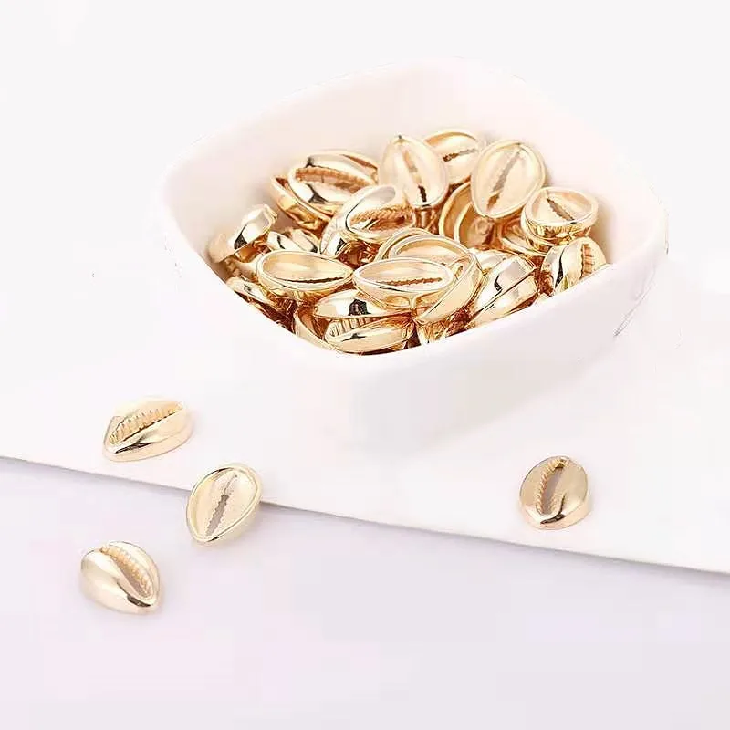 

50/100pcs 17mm Shell Beads Gold Plating CCB Spacer Beads For DIY Jewelry Making Bracelet Necklace Accessories Wholesale