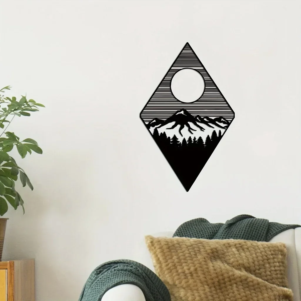 

1pc Iron Crafts, Scenery Theme Decor Wall Art Decorations, Bedroom Decor Sticker Mural Metal Wall Hanging, Modern Wall Decor