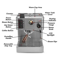 HomeWise 3.5L Semi-automatic Espresso Coffee Maker Machine With Counter Tamper 9Bar Coffee Machine Stainless Steel 220-240V 2