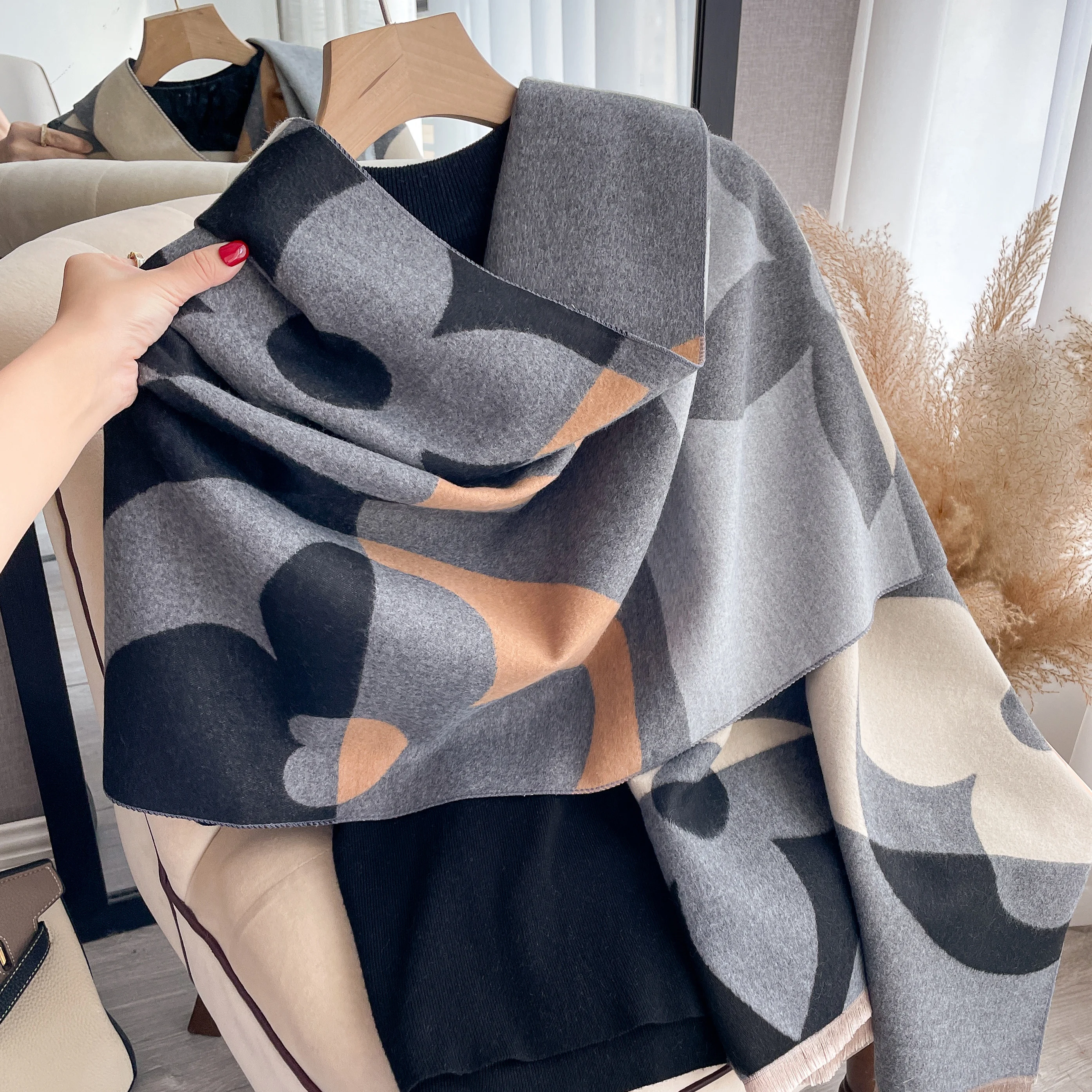 Cashmere Scarf for Women Thick Warm Winter Blanket Brand Female Luxury Quality Shawl Wrap Bufanda 2024 Poncho Echarpe Pashmina