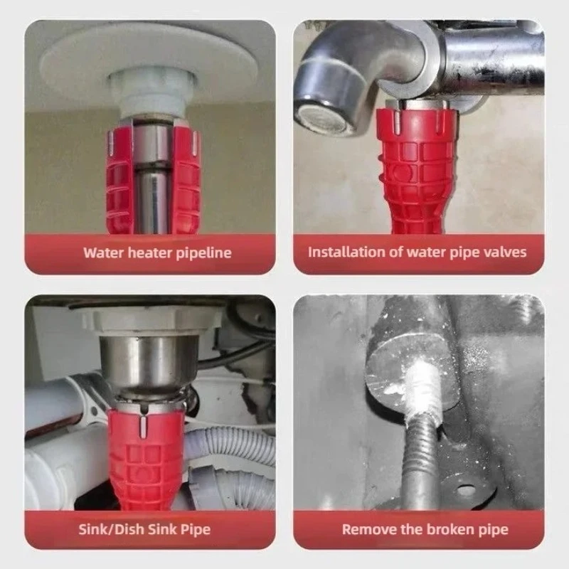 8 in 1 Sink Faucet Wrench Repair Tool Non-slip Kitchen Bathroom Faucet Assembly Key Plumbing Installation Wrench