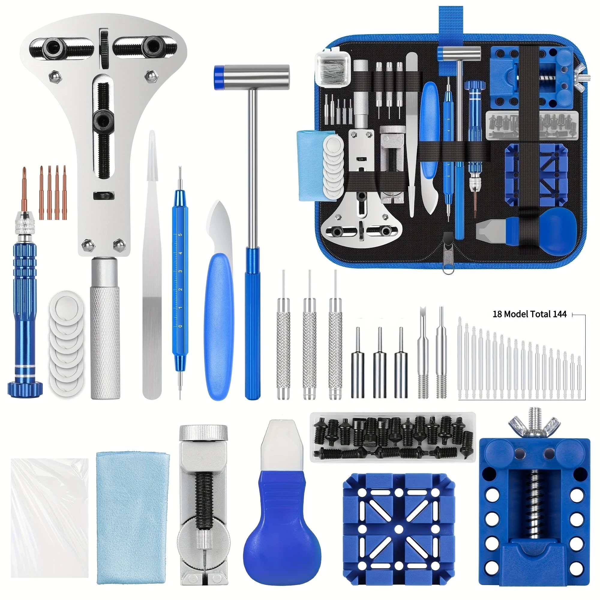 Comprehensive Watch Repair Tool Kit - 212-Piece Set with Precision Tools and Accessories