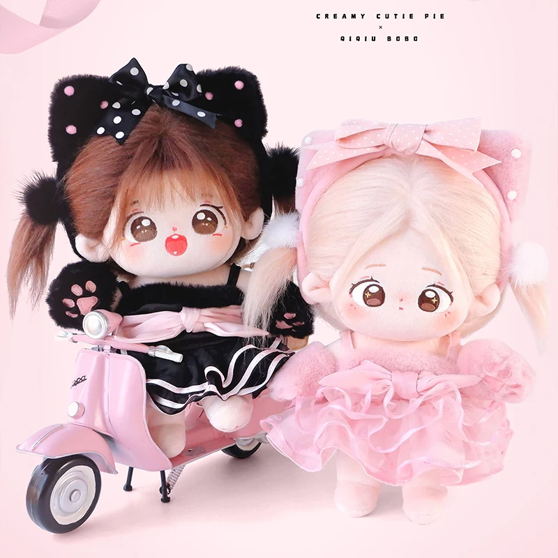 

Handmade 4pc No Attribute Black Cat Doll Clothes 20cm Hairband Skirt Cat Claw Gloves Kawaii Cos Suit No Doll