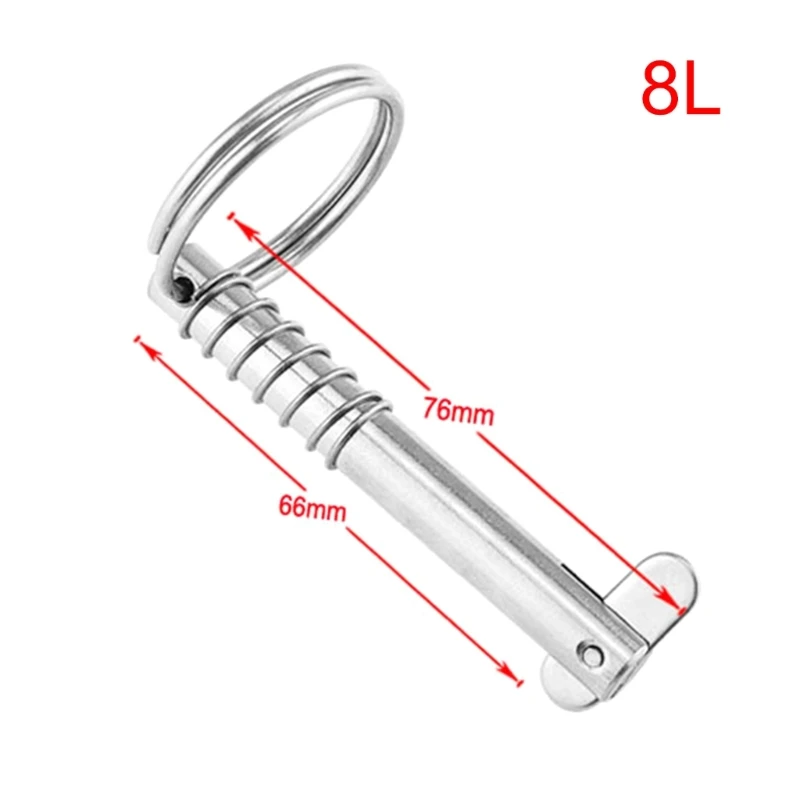 1Pc Marine Safety Pins Quick Release Pin with Drop & Spring, Stainless Steel Bimini Top Pin, Marine Hardware, Silver