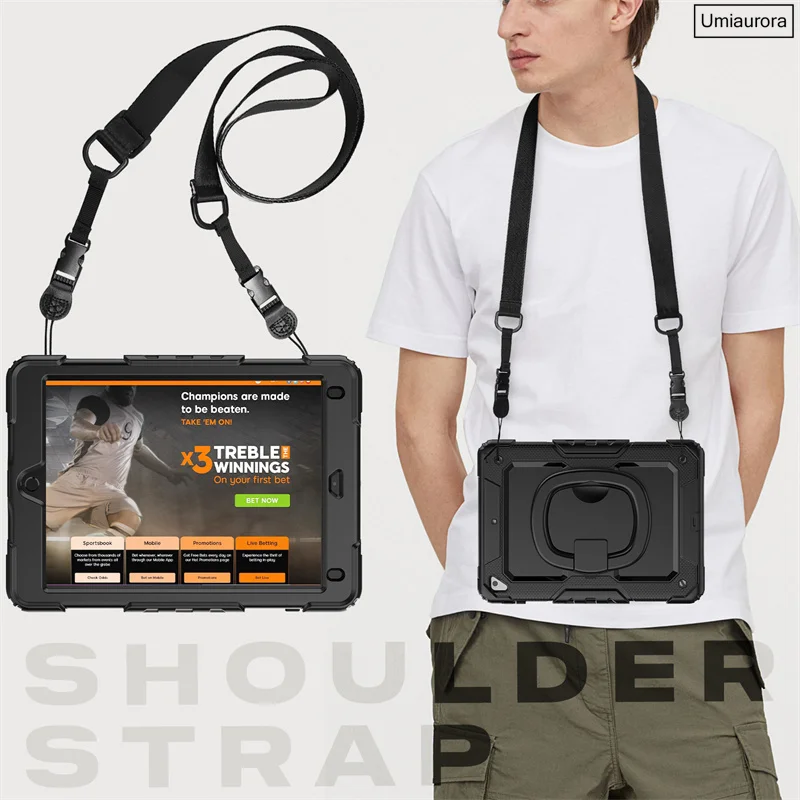 Heavy Duty Rugged Tablet Case with Handle and Stand - Shockproof Cover