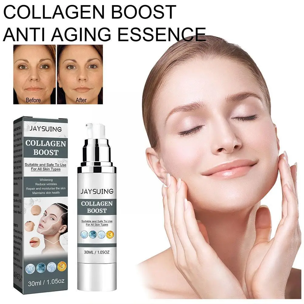 30ML Collagen Boost Serum Anti-aging Dark Spot Remover Whitening Care Anti-Wrinkle Cream Brightening Face Firming Wholesale