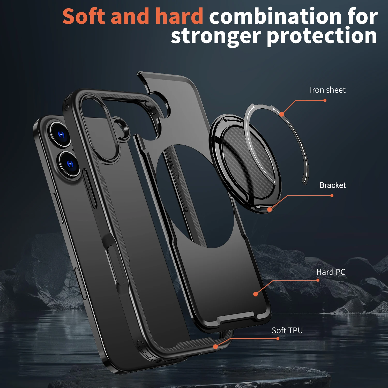 Enhanced Protection Ring Holder Case with Finger Grip