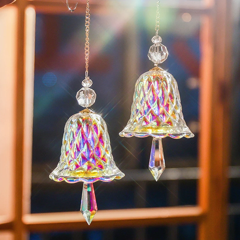 

1PC Crystal Wind Chimes Hanging Suncatcher Wind Music Bell Glass Prism Rainbow Maker Car Pendant Window Garden Decoration